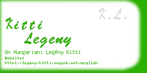 kitti legeny business card